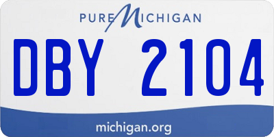 MI license plate DBY2104