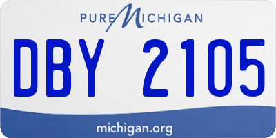 MI license plate DBY2105