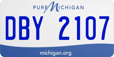 MI license plate DBY2107