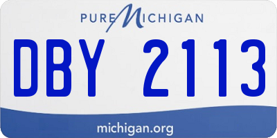 MI license plate DBY2113