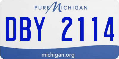 MI license plate DBY2114
