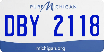 MI license plate DBY2118