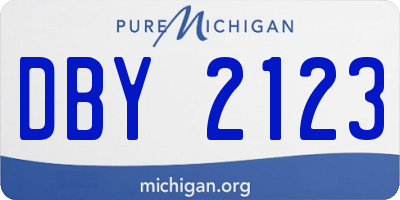 MI license plate DBY2123