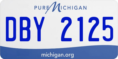 MI license plate DBY2125