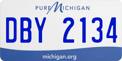 MI license plate DBY2134