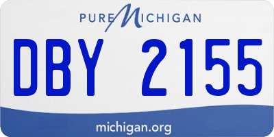MI license plate DBY2155