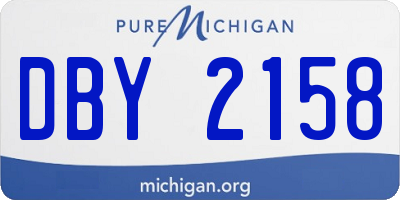 MI license plate DBY2158