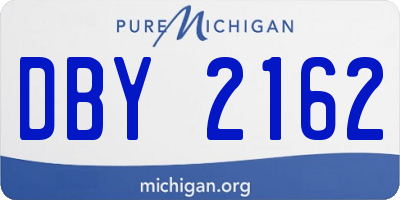 MI license plate DBY2162