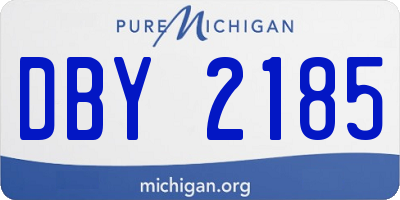 MI license plate DBY2185