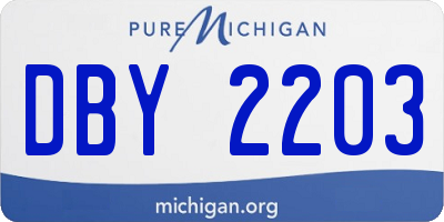 MI license plate DBY2203
