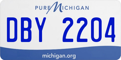 MI license plate DBY2204
