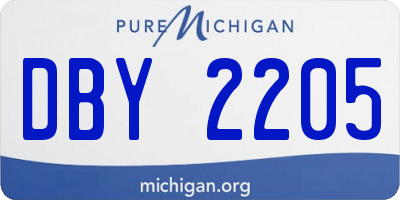 MI license plate DBY2205