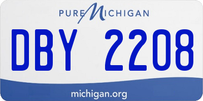MI license plate DBY2208