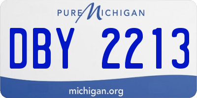 MI license plate DBY2213