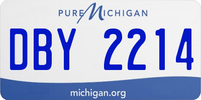 MI license plate DBY2214