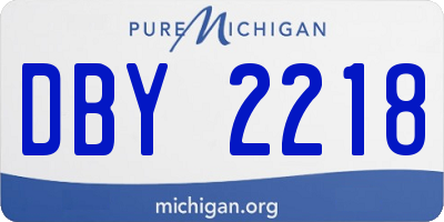 MI license plate DBY2218