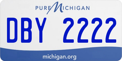 MI license plate DBY2222