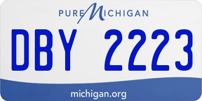 MI license plate DBY2223