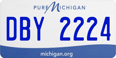 MI license plate DBY2224