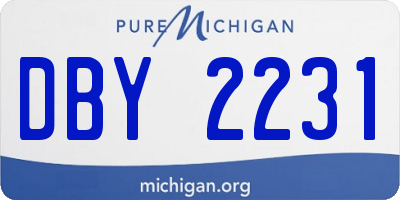 MI license plate DBY2231