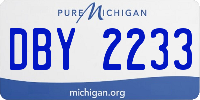 MI license plate DBY2233