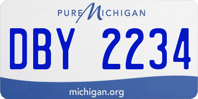 MI license plate DBY2234