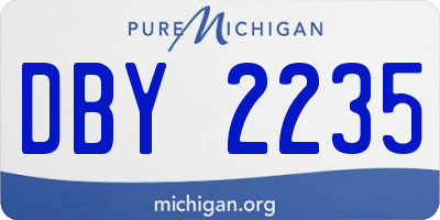 MI license plate DBY2235