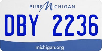 MI license plate DBY2236