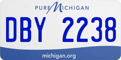 MI license plate DBY2238