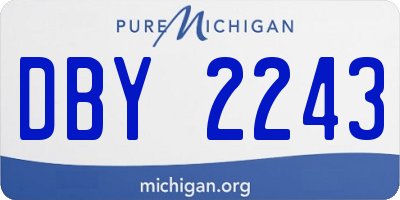 MI license plate DBY2243