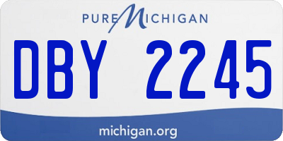 MI license plate DBY2245
