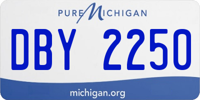 MI license plate DBY2250