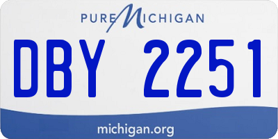 MI license plate DBY2251