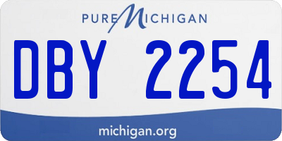 MI license plate DBY2254