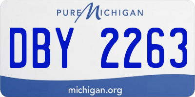 MI license plate DBY2263
