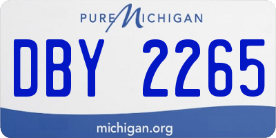 MI license plate DBY2265