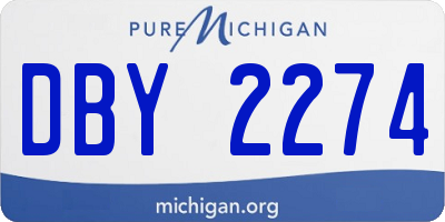MI license plate DBY2274