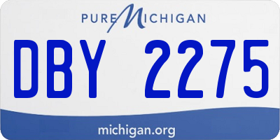 MI license plate DBY2275