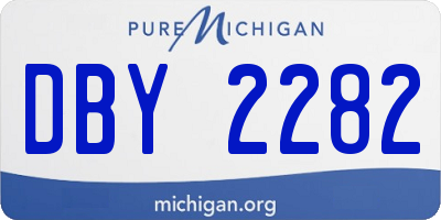 MI license plate DBY2282