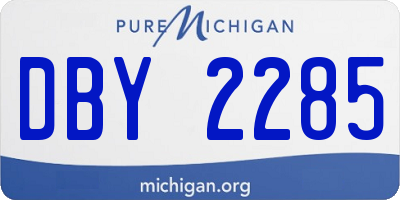 MI license plate DBY2285