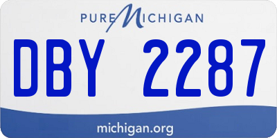 MI license plate DBY2287