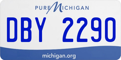 MI license plate DBY2290