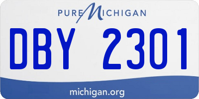 MI license plate DBY2301