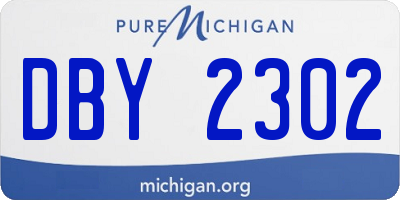 MI license plate DBY2302