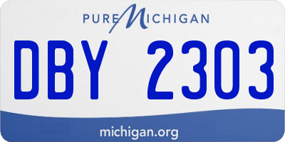MI license plate DBY2303