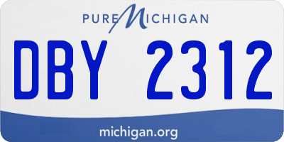 MI license plate DBY2312