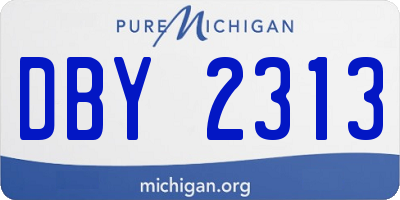 MI license plate DBY2313