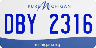 MI license plate DBY2316