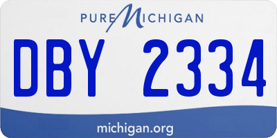MI license plate DBY2334
