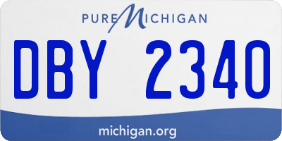 MI license plate DBY2340